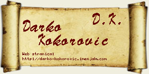 Darko Kokorović vizit kartica